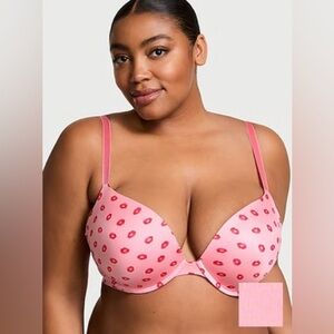Victoria's Secret Sexy Tee Smooth Push-Up Bra Pink Hope Lips 36C